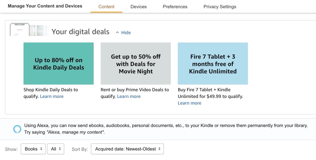 How to check Kindle deals that are personalized for you