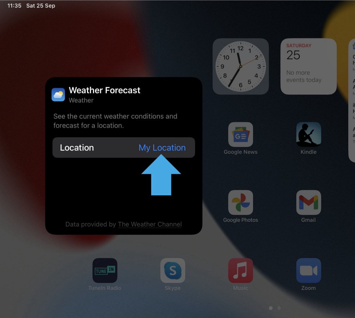 Manage location in Weather for iPad