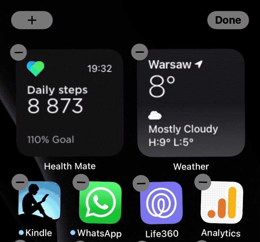 How to fix the blinking Health Mate iOS widget
