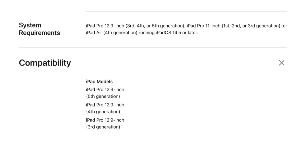 Magic Keyboard compatibility list iPad Pro 12.9
