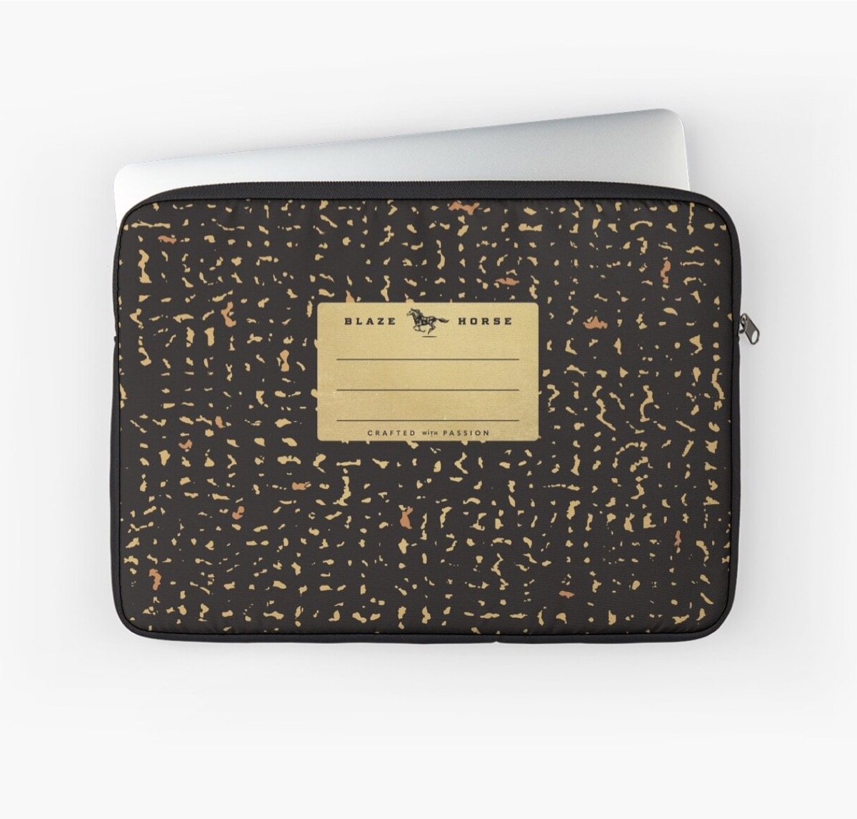 Modern composition notebook in gold, compatible with iPad and MacBook
