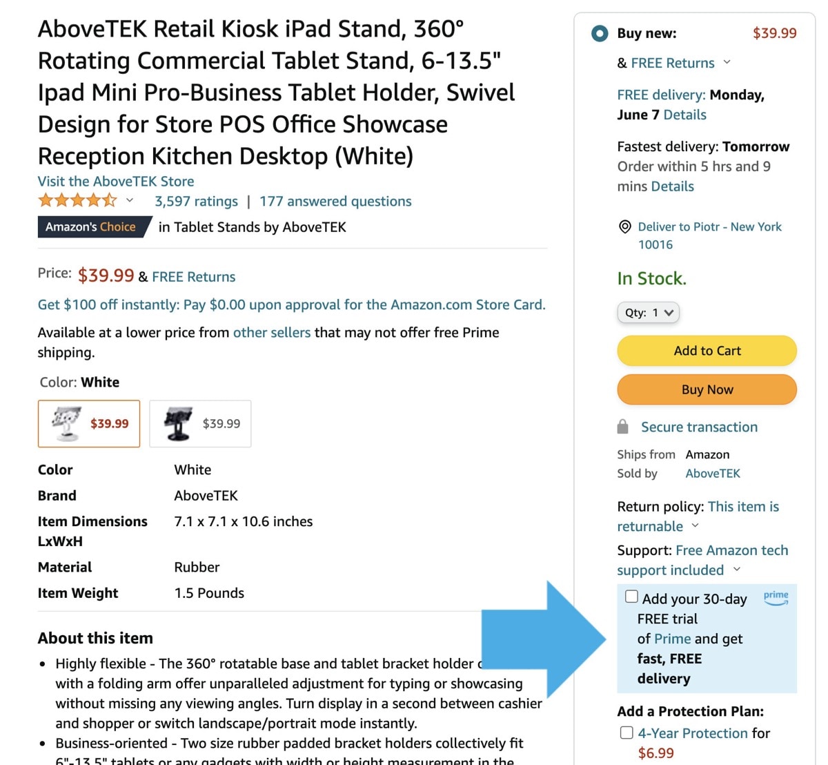 Find Prime eligible items for your iPad on product pages