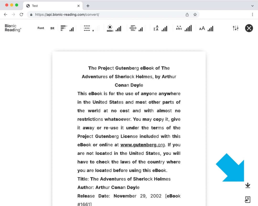 Download bionic formatted book for iPad