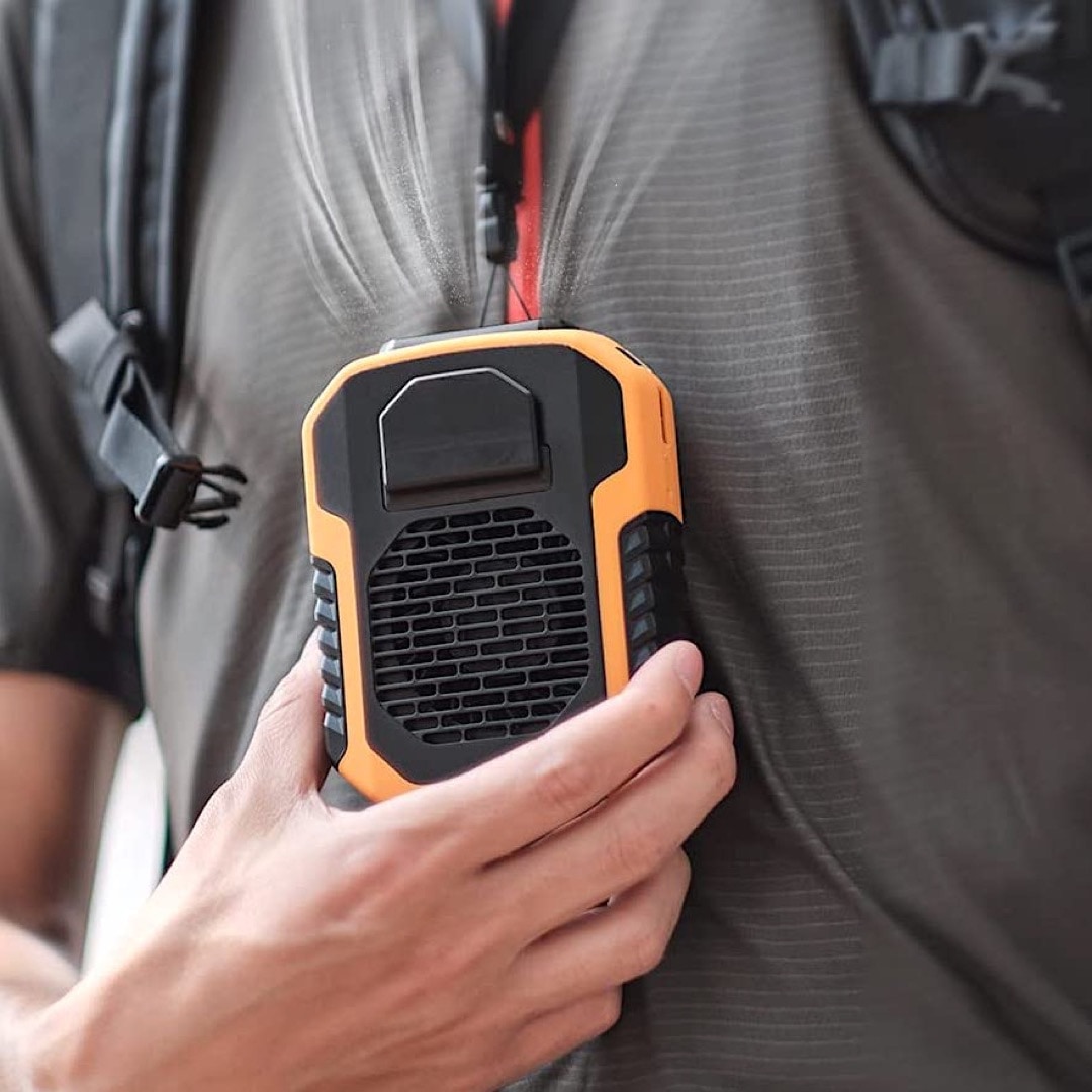 Heavy-duty personal neck waist fan and power bank - best gadgets for active users