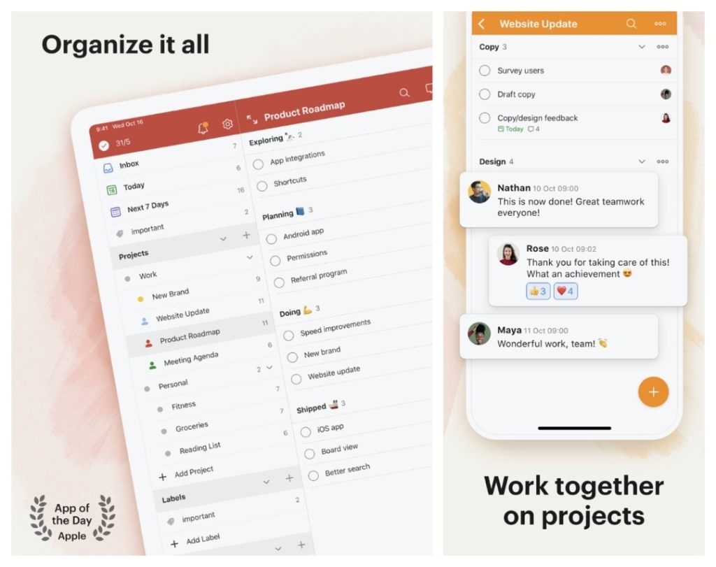 Todoist is the most user-friendly and flexible to-do list app for&nbsp;iOS