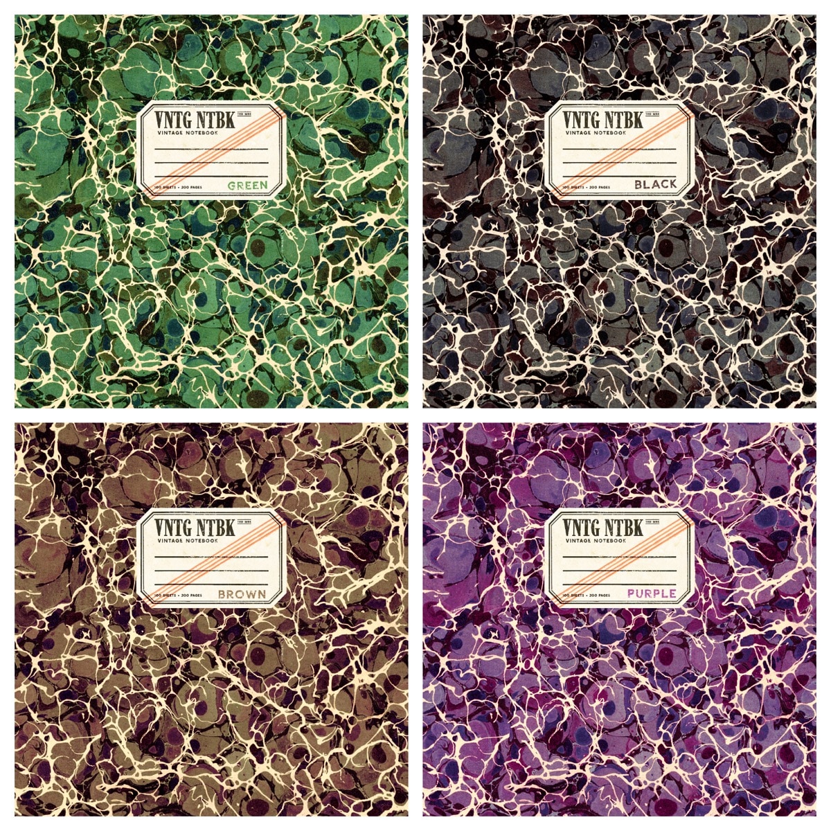 Vintage VNTG composition notebook design available colors