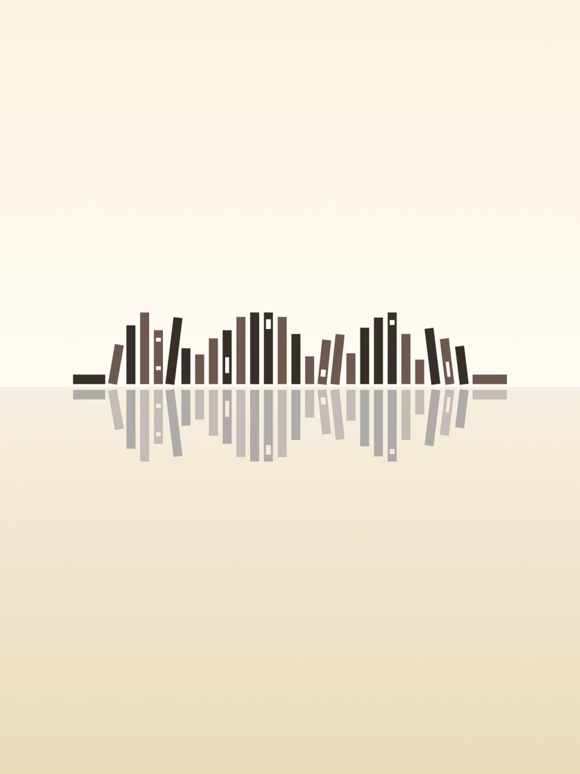 Audiobooks lover sound waves minimalist&nbsp;design