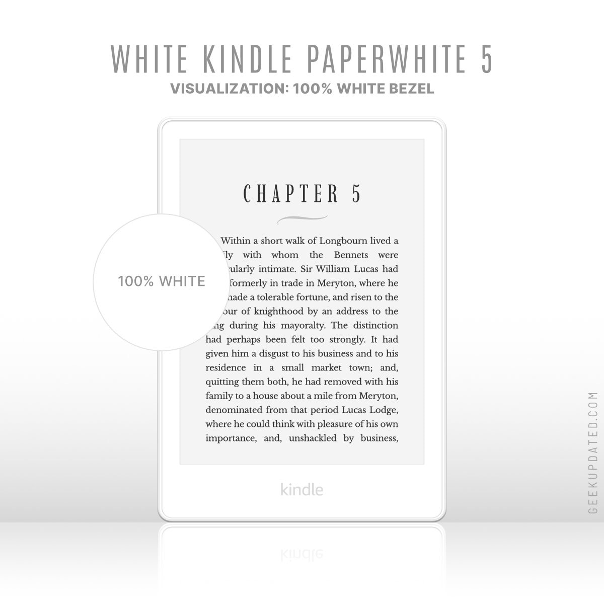 White Kindle Paperwhite 5 - visualization