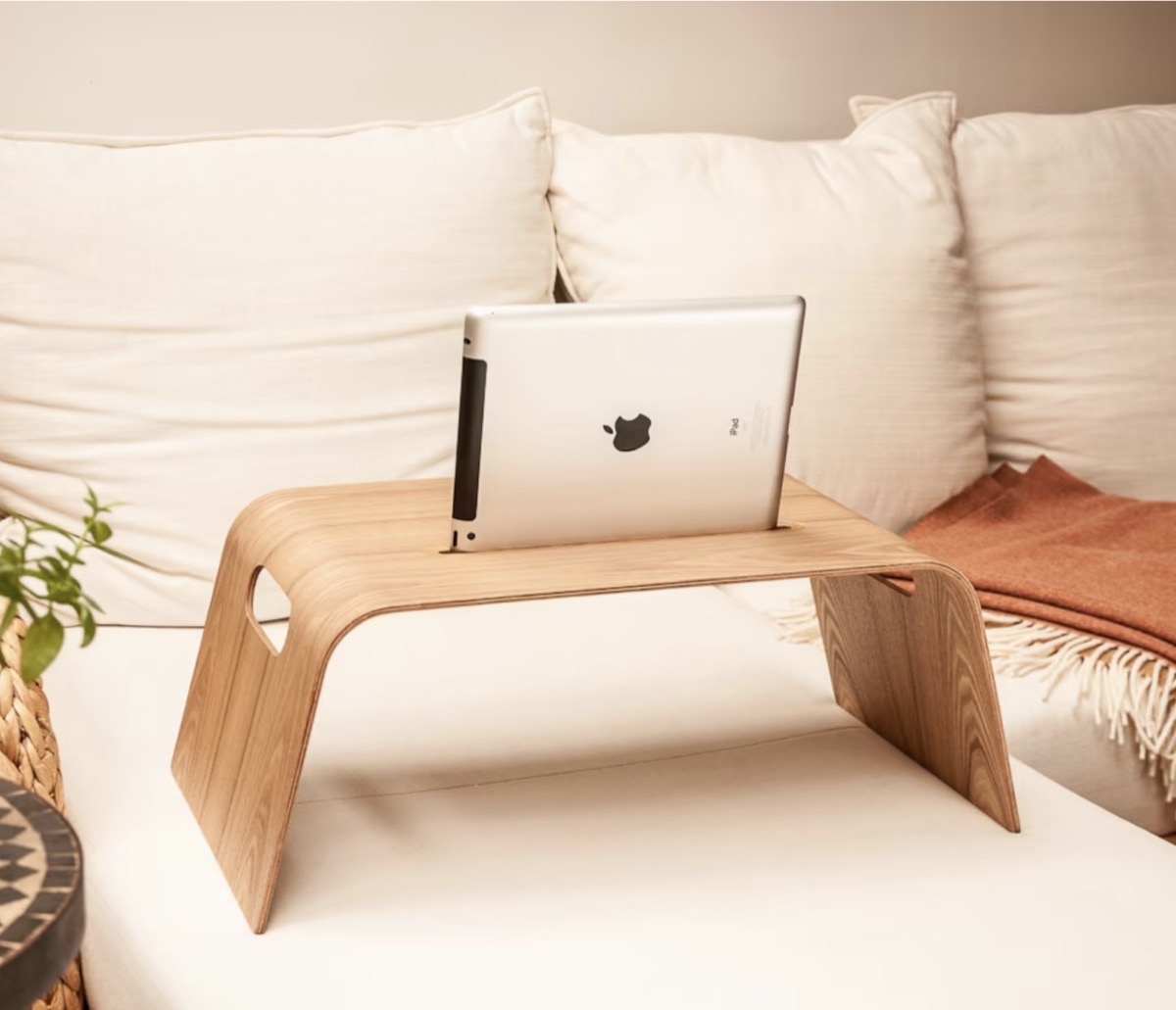 iPad compatible bed table best for hands-free watching