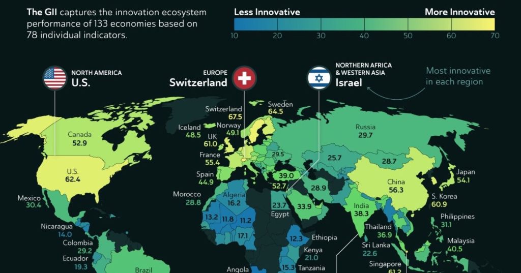 Here are the world’s most innovative countries in&nbsp;2024