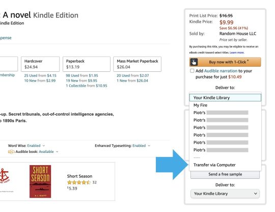 Transfer Kindle via Computer purchase option
