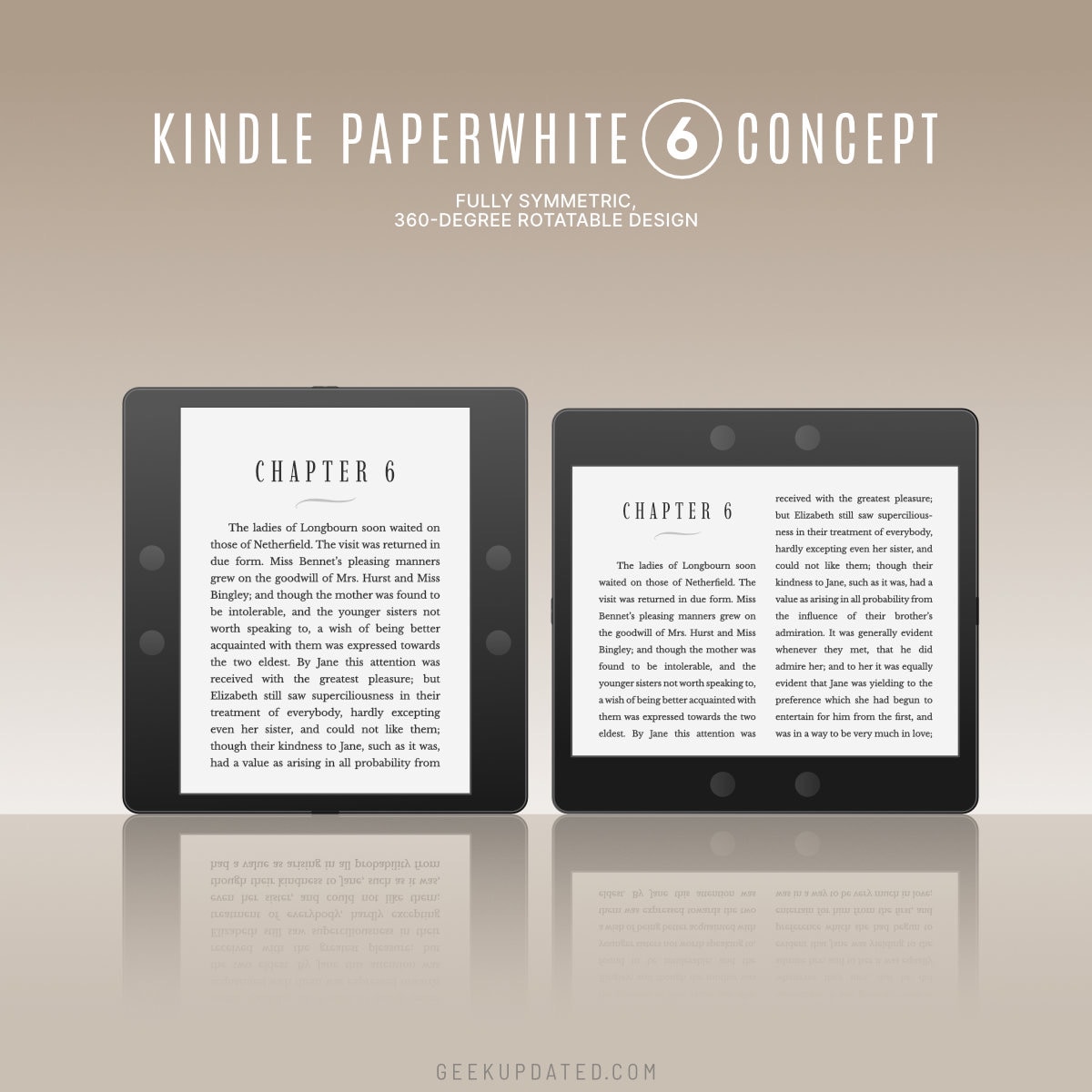 Kindle Paperwhite 6 concept - vertical vs horizontal