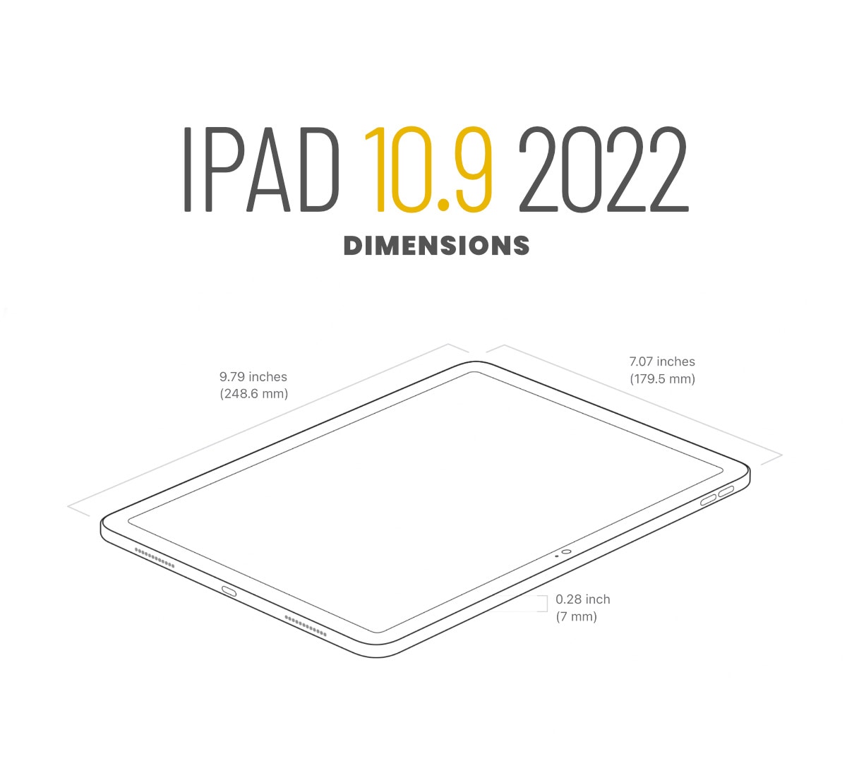 Apple iPad 10.9 2022 dimensions