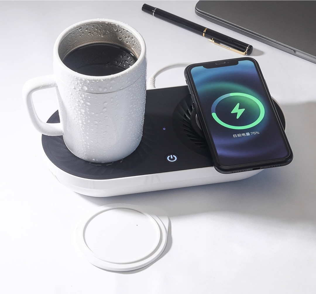 Coffee warmer and wireless charger in one - unique gadget for geeks