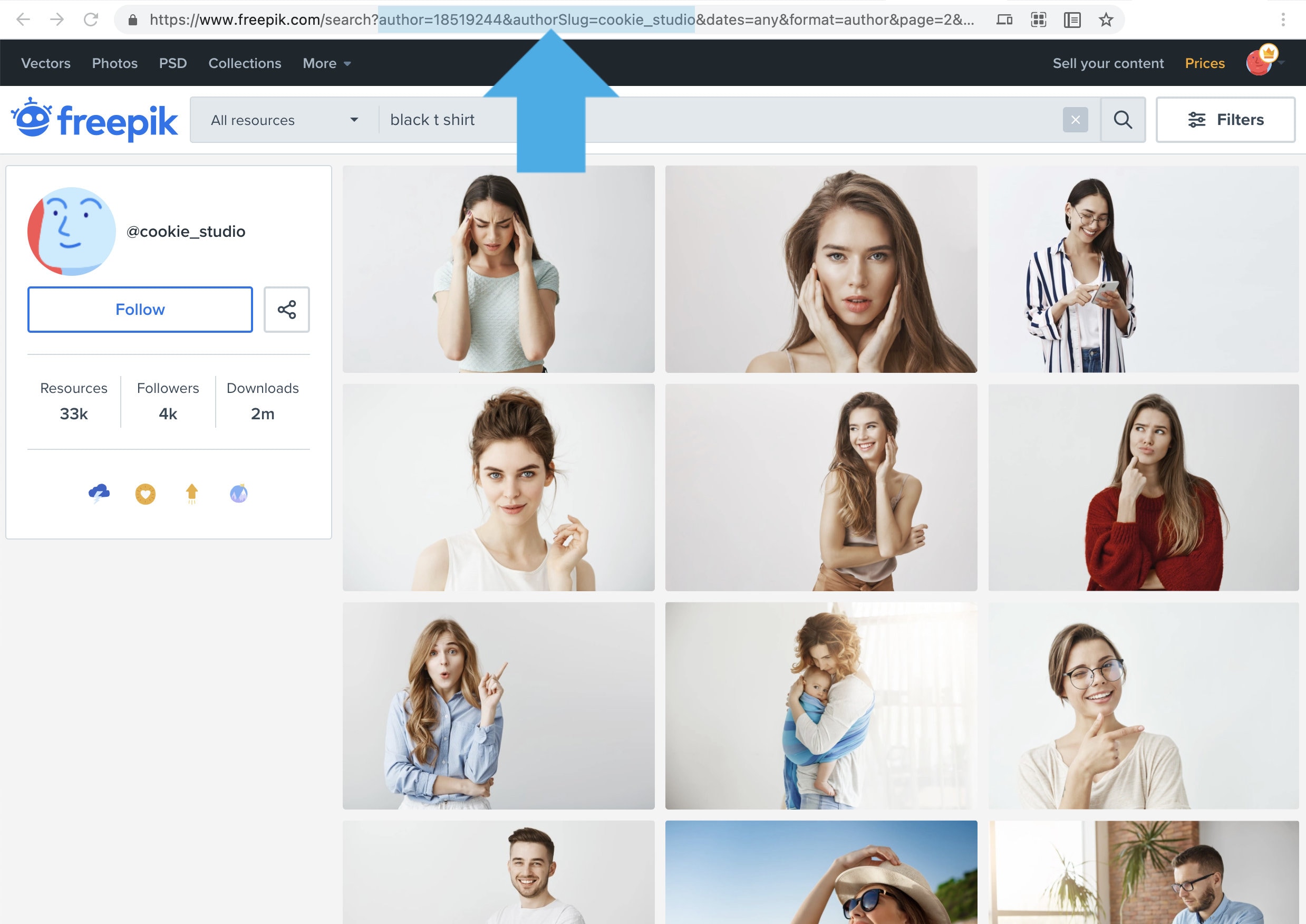Freepik how to search single artist resources