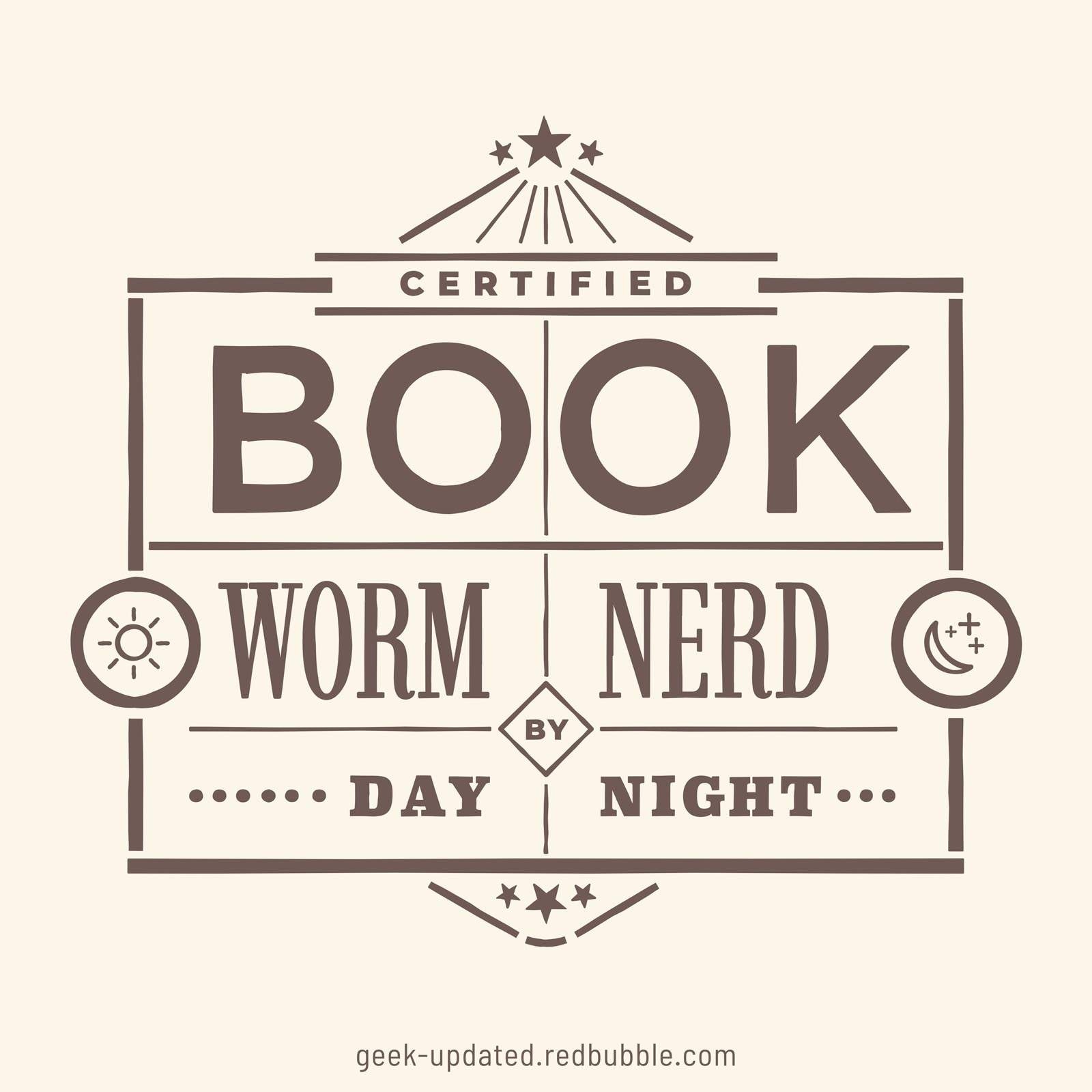 Bookworm by day, booknerd by night - designed by Piotr Kowalczyk