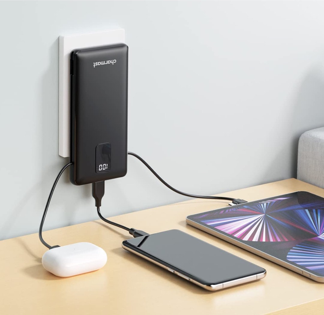 Charmast 5-in-1 power bank with AC plug - best gadgets for geeks this year