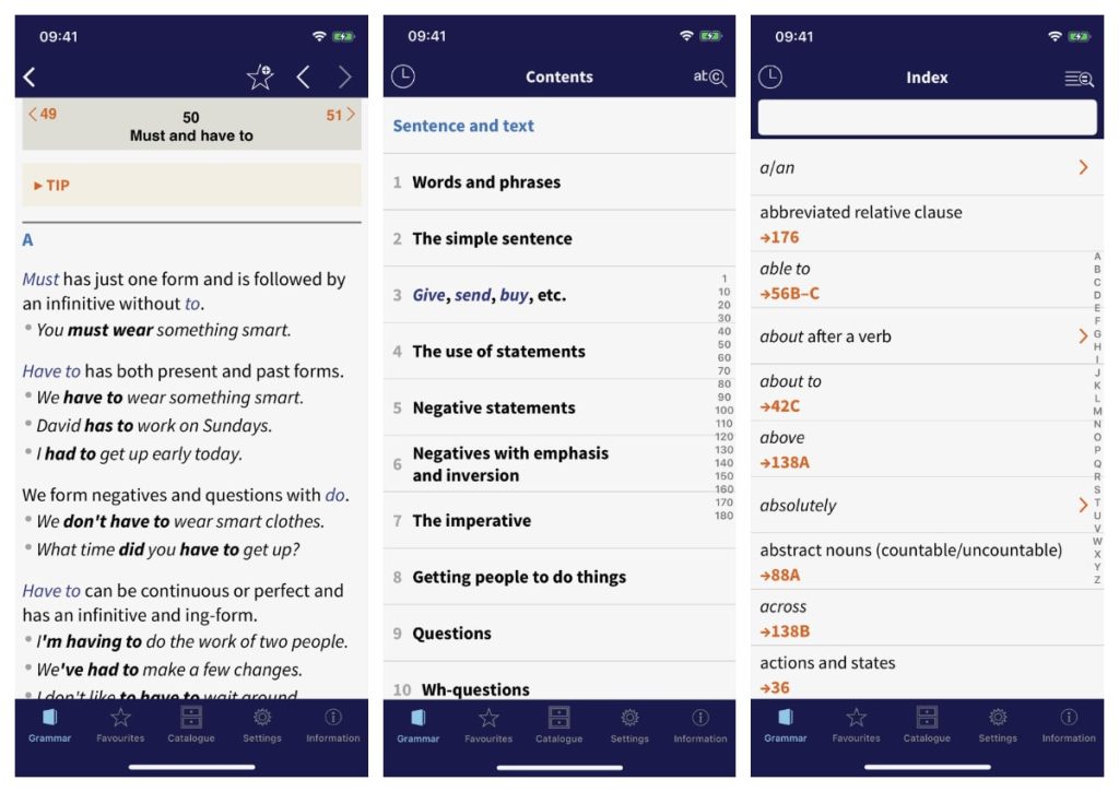 The best way to look up English grammar rules on iOS? Oxford Quick Reference&nbsp;Grammar