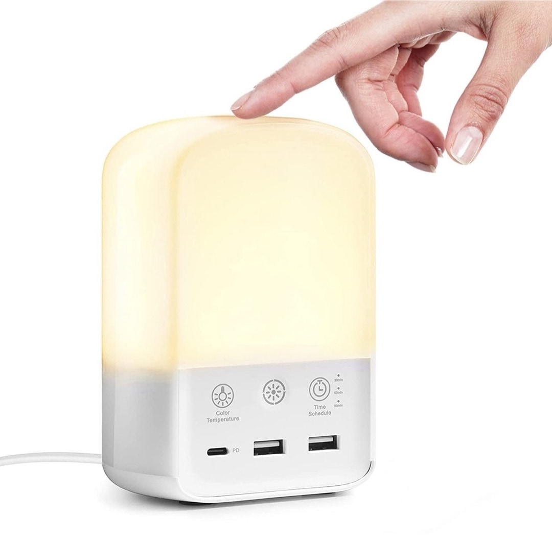 Dimmable lamp with tablet charging port