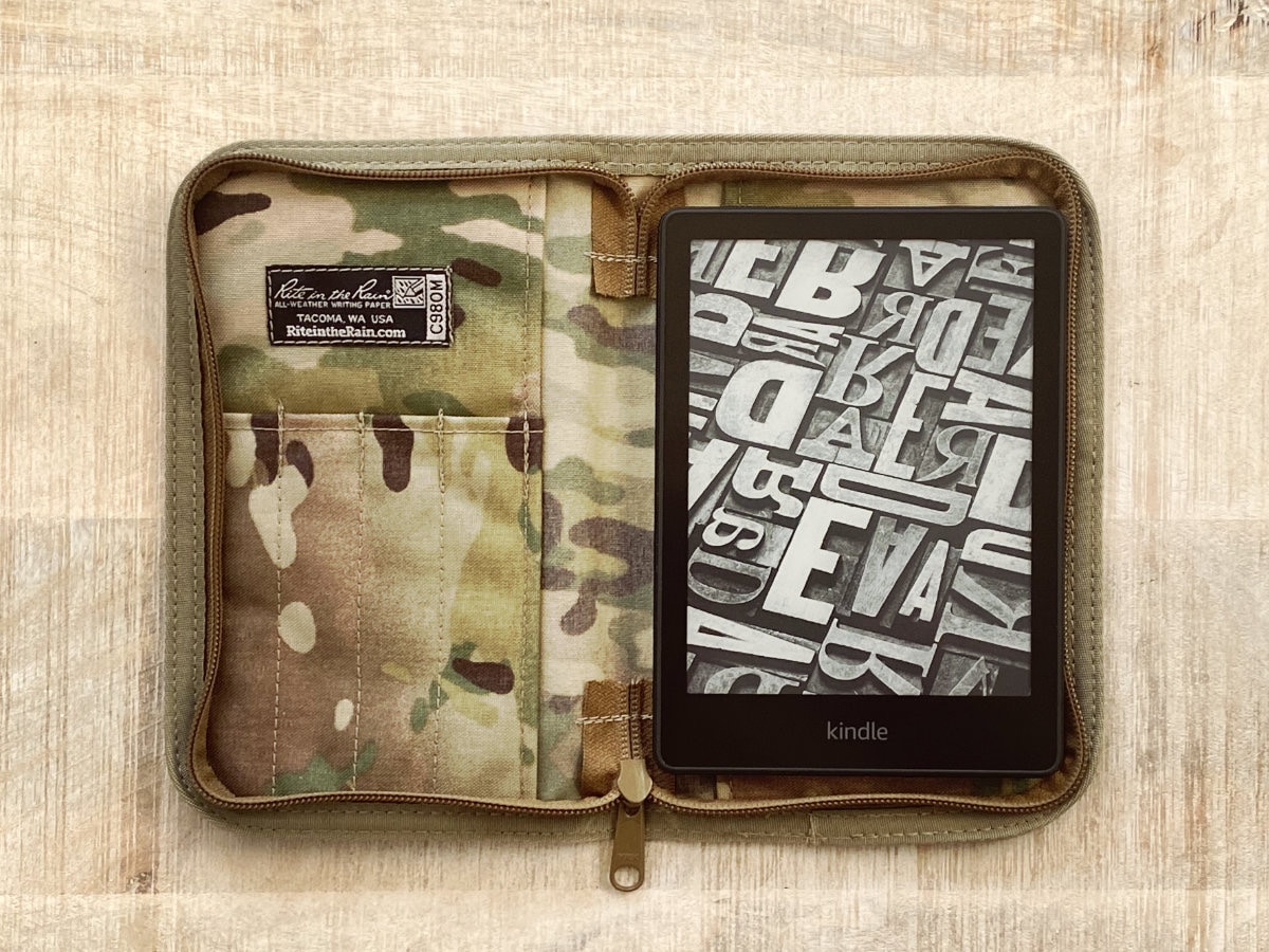 Waterproof camo sleeve for Kindle