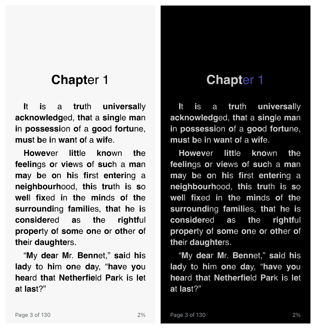 Bionic book in Android Google Play Books app