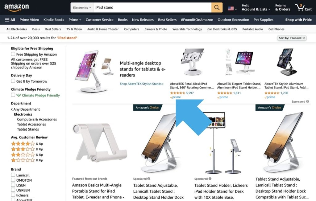 How to find Amazon Prime eligible accessories for your&nbsp;iPad