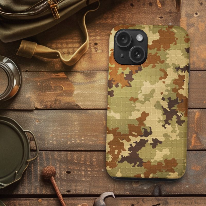 Italian military camo inspired iPhone case – green-brown variant