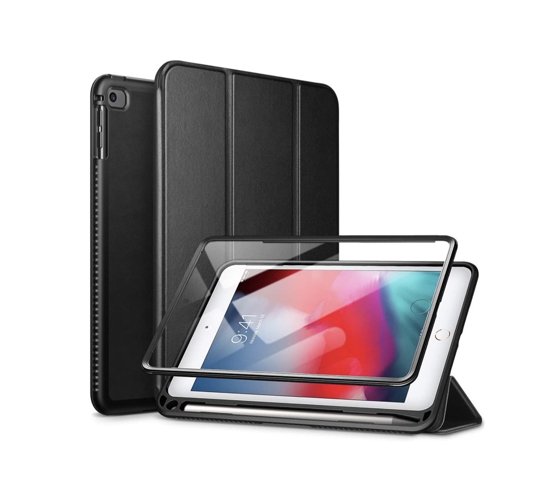 Multi-layer iPad mini 5 case with screen protector and Apple Pencil holder