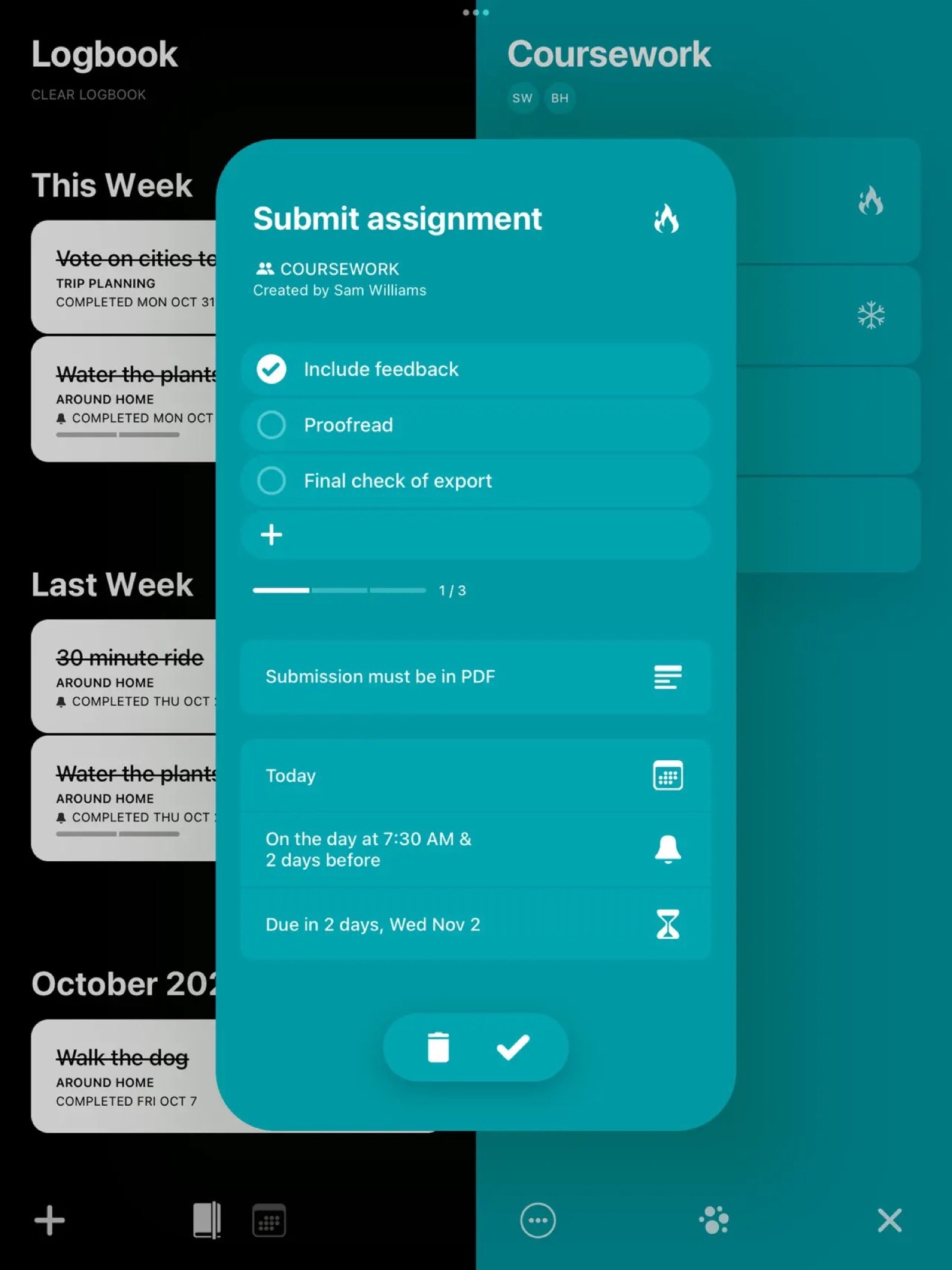 Actions iPad iPhone digital planner app
