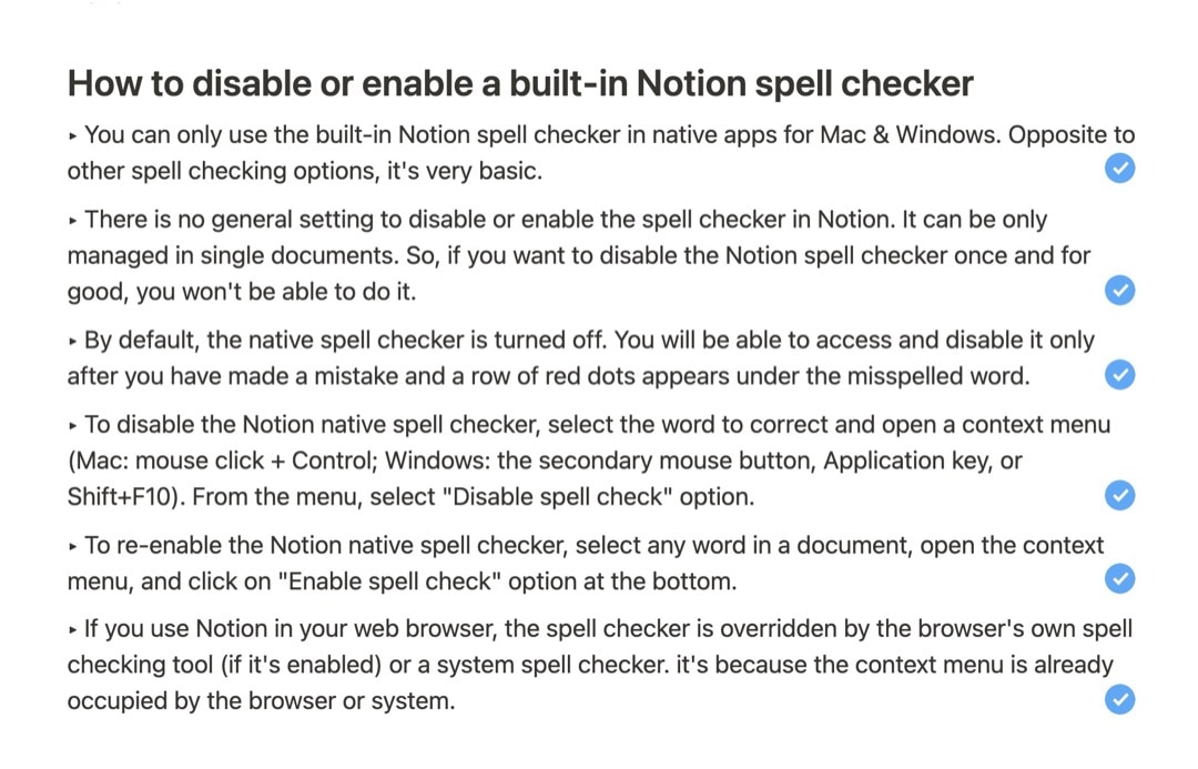 Third-party spell checkers in Notion app