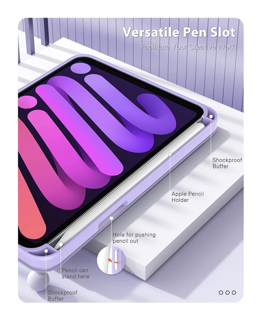 Apple iPad mini 6 2021 cover with secure Apple pencil