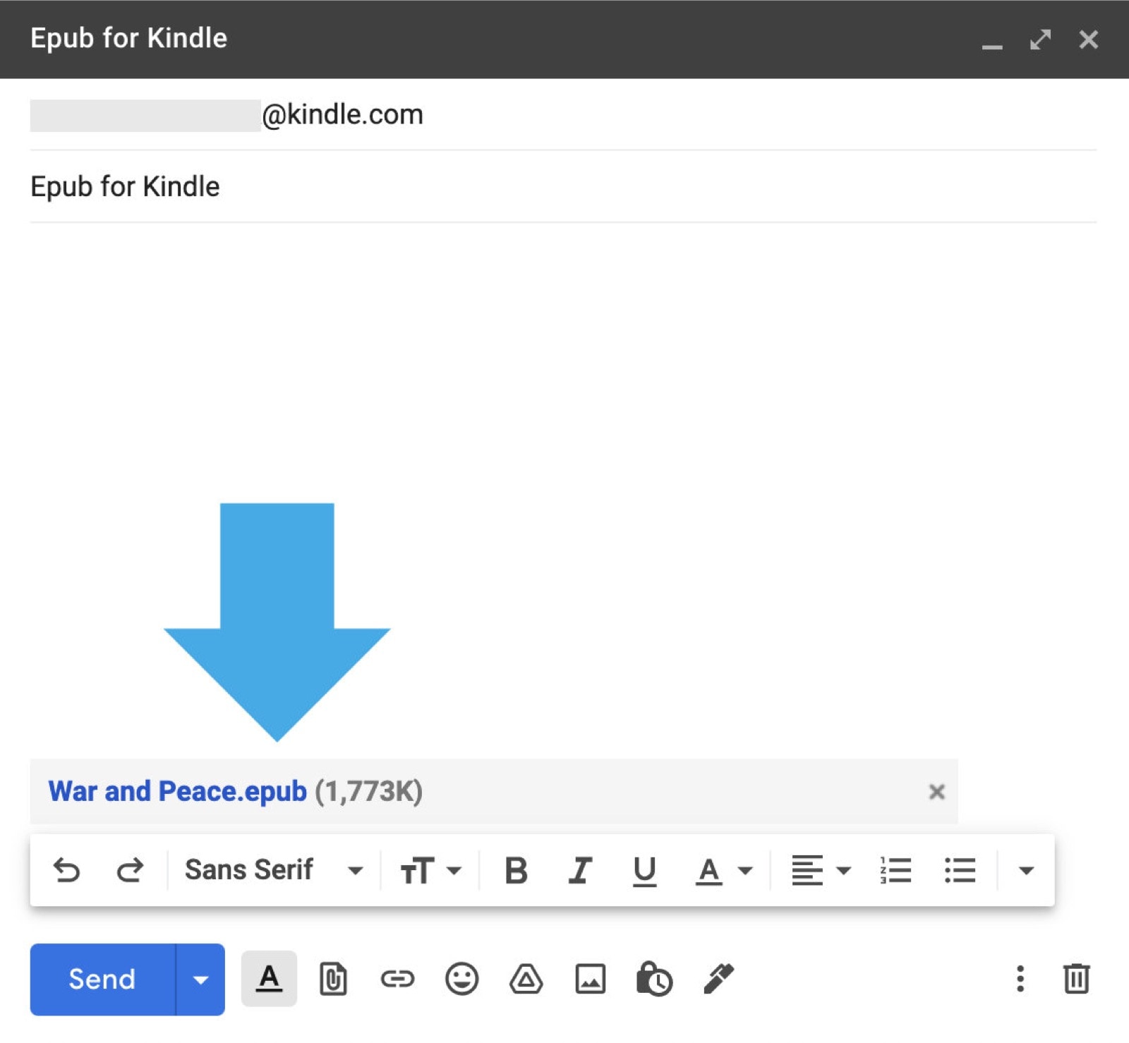 How to send epub file to Kindle via email