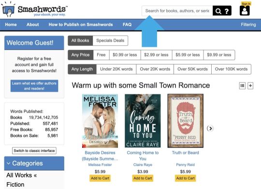 Smashwords find foreign-language books - use search box