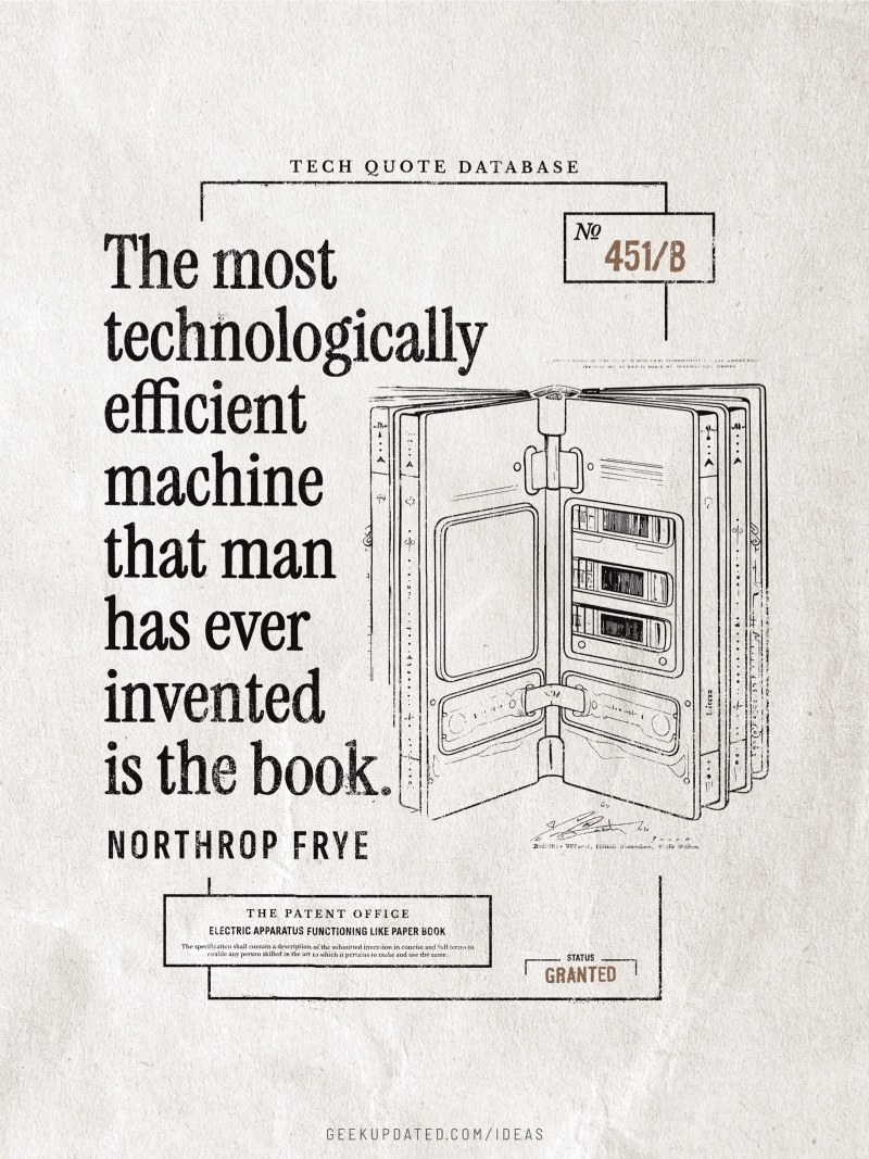 Tech quote Northrop Frye design by Piotr Kowalczyk Geek Updated