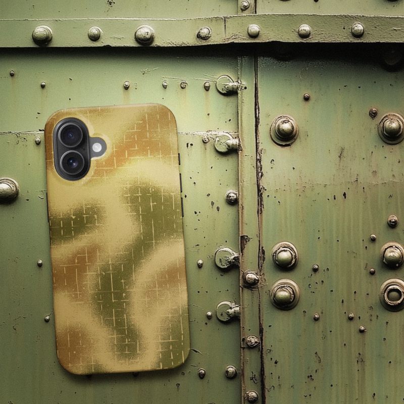 Spray painted tactical camo pattern iPhone case