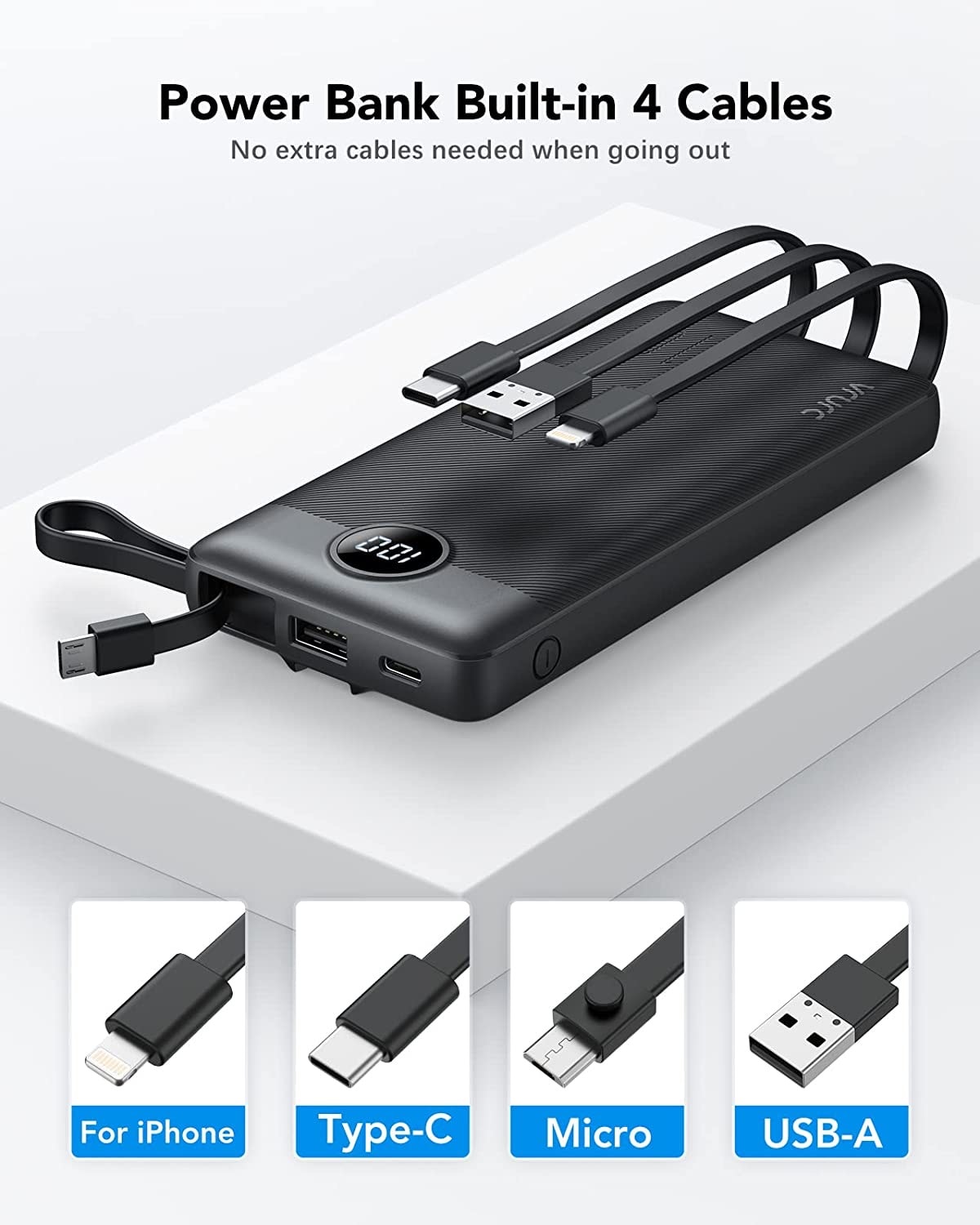 iPhone power bank with four output cables