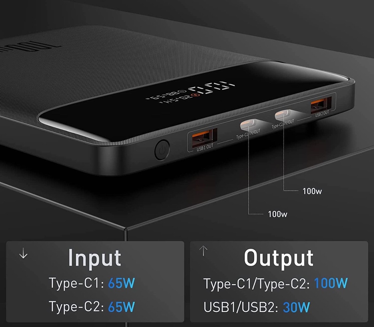 Baseus 100W power bank for iPad and MacBook