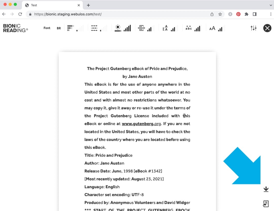 Android bionic reading - download own book