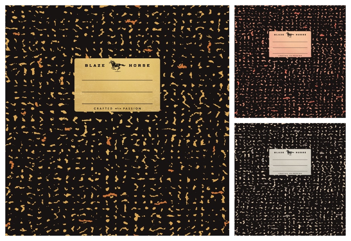 Unique, black and gold composition notebooks available colors