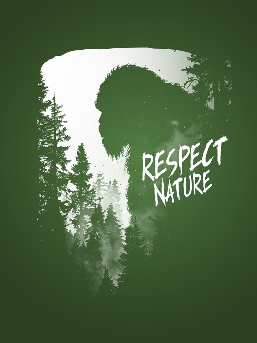 Respect Nature: giant Bigfoot graphic for hikers and&nbsp;travelers