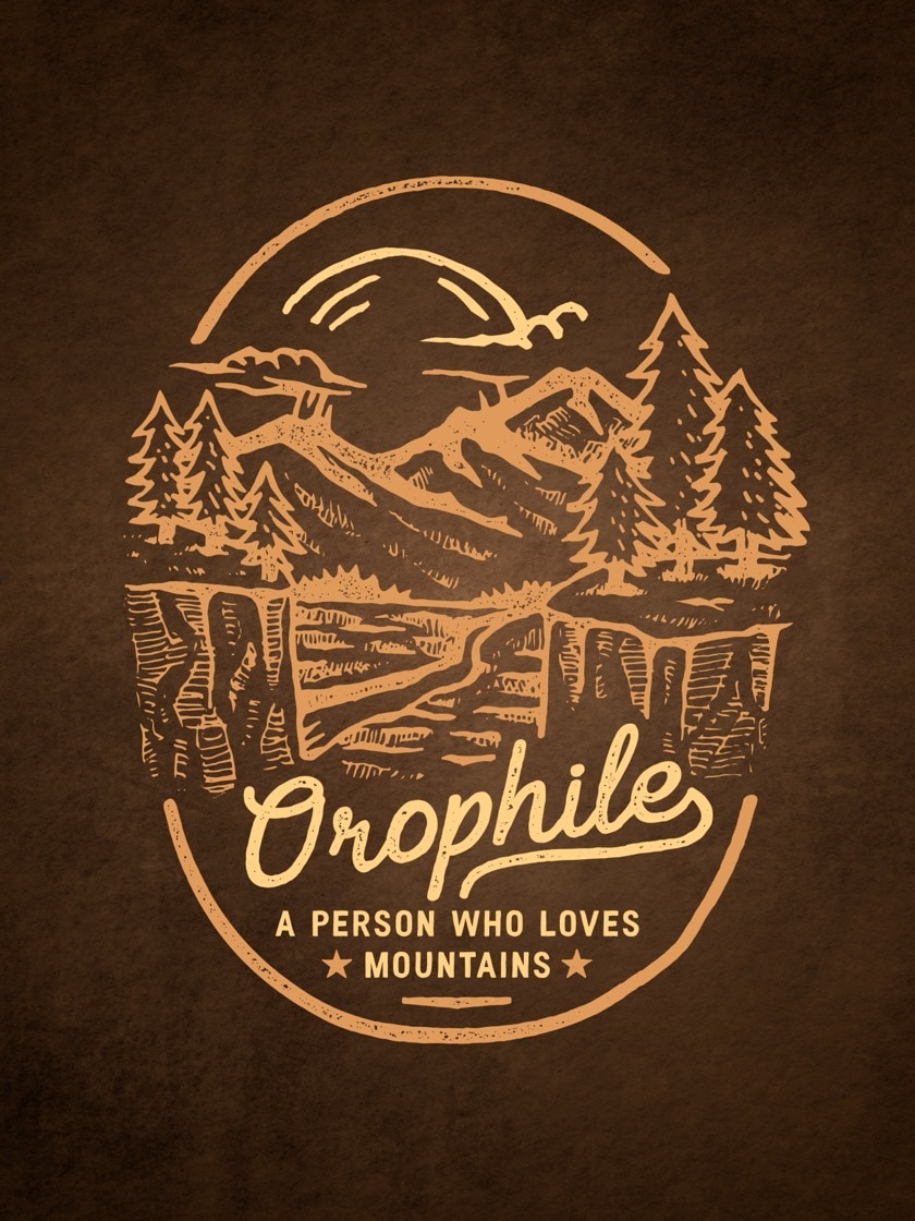 Orophile definition on vintage&nbsp;graphic